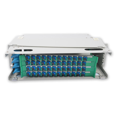 Plastic fiber optic splice cable ODF met 48 poorten volgeladen bak en SC/UPC adapters