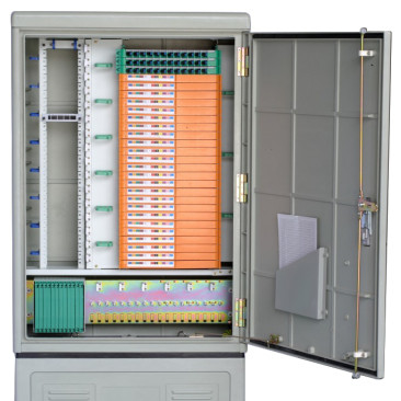 SMC-materiaal 288fo Outdoor Fiber Optical Cross Connection Cabinet Rack Mount Distributie doos met 3 keer