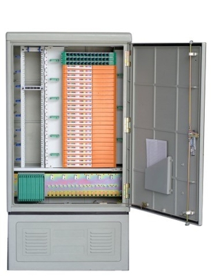 SMC-materiaal 288fo Outdoor Fiber Optical Cross Connection Cabinet Rack Mount Distributie doos met 3 keer