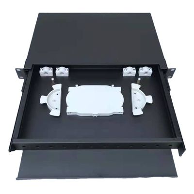 Koudgewalste plaat 1U 24 Port SC SX FTTH Fiber Optic Patch Panel voor 19 inch Rock Mount
