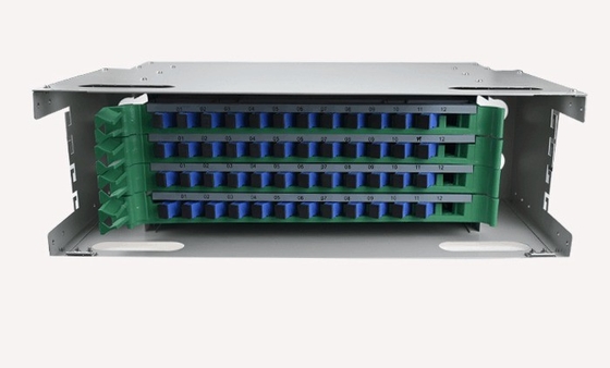 Plastic fiber optic splice cable ODF met 48 poorten volgeladen bak en SC/UPC adapters