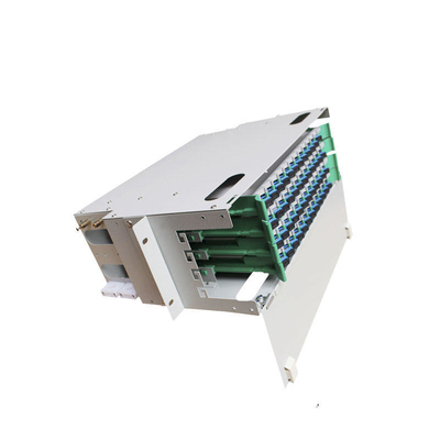 Plastic fiber optic splice cable ODF met 48 poorten volgeladen bak en SC/UPC adapters