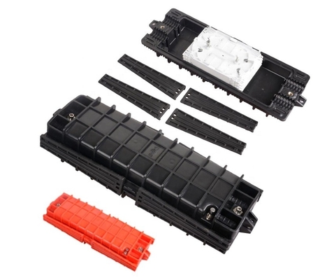 Distributievezelsysteem FTTH 12 24 48 96 144 288 Core Horizontaal type Glasvezel Splice Closure met 3