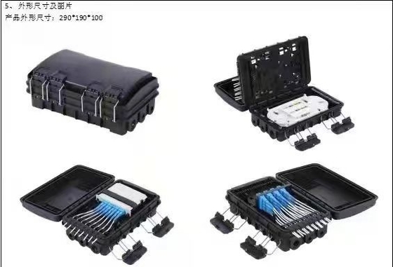 FTTX-staaf gemonteerd met 16 kernen Glasvezel Splice Closure/ Distribution Napbox Zwart