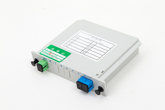 Op maat gemaakte G657 Fiber Type 2x1 Card Splitter 1*2 voor 4G Network Fiber Optic Cabinet