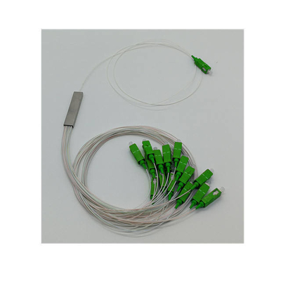 1x8 glasvezelsplitter in roestvrij buis sluiting voor 1260-1650nm werkgolflengte