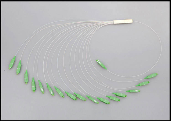 1x8 glasvezelsplitter in roestvrij buis sluiting voor 1260-1650nm werkgolflengte