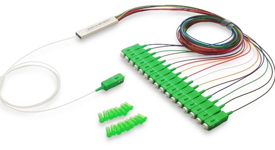FTTH Micro Steel Tube Type 1x16 SC APC Fiber Optic Plc Splitter voor FAT en FTD
